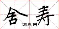 周炳元舍寿楷书怎么写
