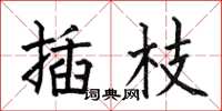 何伯昌插枝楷书怎么写