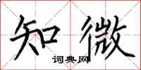 何伯昌知微楷书怎么写