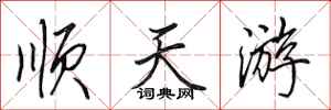 田英章顺天游行书怎么写