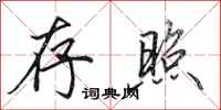 田英章存照行书怎么写