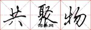 田英章共聚物行书怎么写