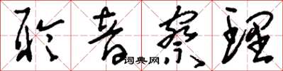 刘少英聆音察理草书怎么写