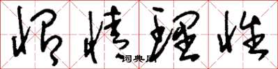 刘少英怡情理性草书怎么写