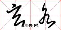 刘少英玄水草书怎么写