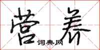 段相林营养行书怎么写