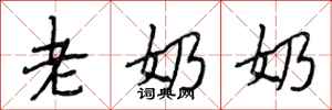 段相林老奶奶行书怎么写