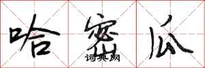 段相林哈密瓜行书怎么写