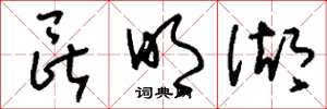刘少英昆明湖草书怎么写