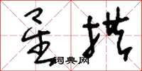 刘少英星拱草书怎么写