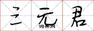 段相林三元君行书怎么写