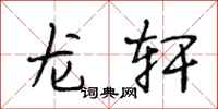 段相林龙轩行书怎么写
