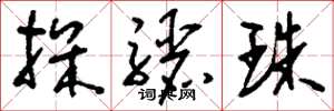 刘少英探骊珠草书怎么写