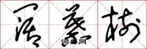 刘少英阔叶树草书怎么写