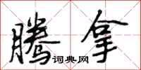 段相林腾拿行书怎么写