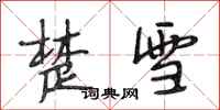 段相林楚雪行书怎么写