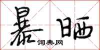 段相林暴晒行书怎么写