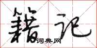 段相林籍记行书怎么写