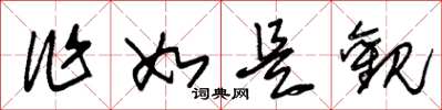 朱锡荣作如是观草书怎么写