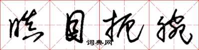 朱锡荣瞋目扼腕草书怎么写