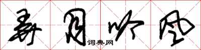 朱锡荣弄月吟风草书怎么写