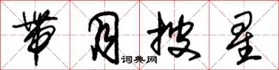 朱锡荣带月披星草书怎么写
