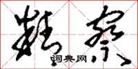 刘少英精察草书怎么写