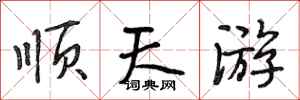 段相林顺天游行书怎么写