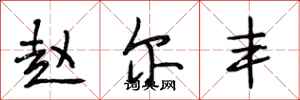 段相林赵尔丰行书怎么写