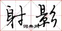 段相林射影行书怎么写