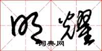 朱锡荣明耀草书怎么写