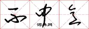 朱锡荣不中意草书怎么写