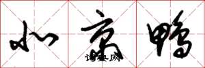 朱锡荣北京鸭草书怎么写