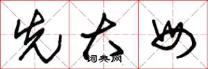 朱锡荣先大母草书怎么写