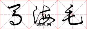 曾庆福马海毛草书怎么写