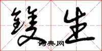 曾庆福双生草书怎么写