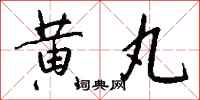 钱沛云黄丸行书怎么写