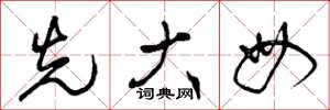曾庆福先大母草书怎么写