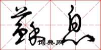 曾庆福苏息草书怎么写