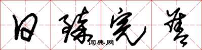 朱锡荣日臻完善草书怎么写