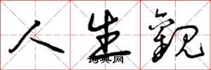 曾庆福人生观草书怎么写
