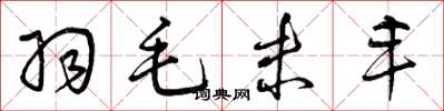 曾庆福羽毛未丰草书怎么写