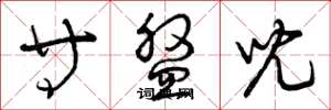 曾庆福等盘儿草书怎么写