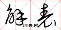 曾庆福解表草书怎么写