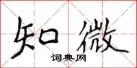 侯登峰知微楷书怎么写