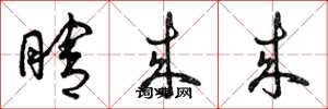 曾庆福瞎来来草书怎么写