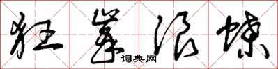 曾庆福狂峰浪蝶草书怎么写
