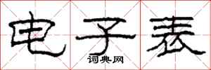 柯春海电子表隶书怎么写