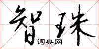 钱沛云智珠行书怎么写
