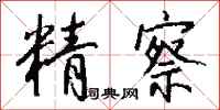 钱沛云精察行书怎么写
